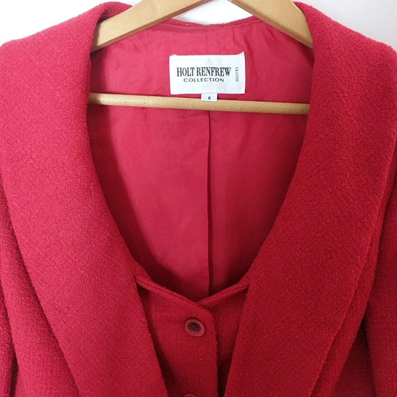 Holt Renfrew Collection Vintage Red Jacket - Size 6 - Picture 5 of 7